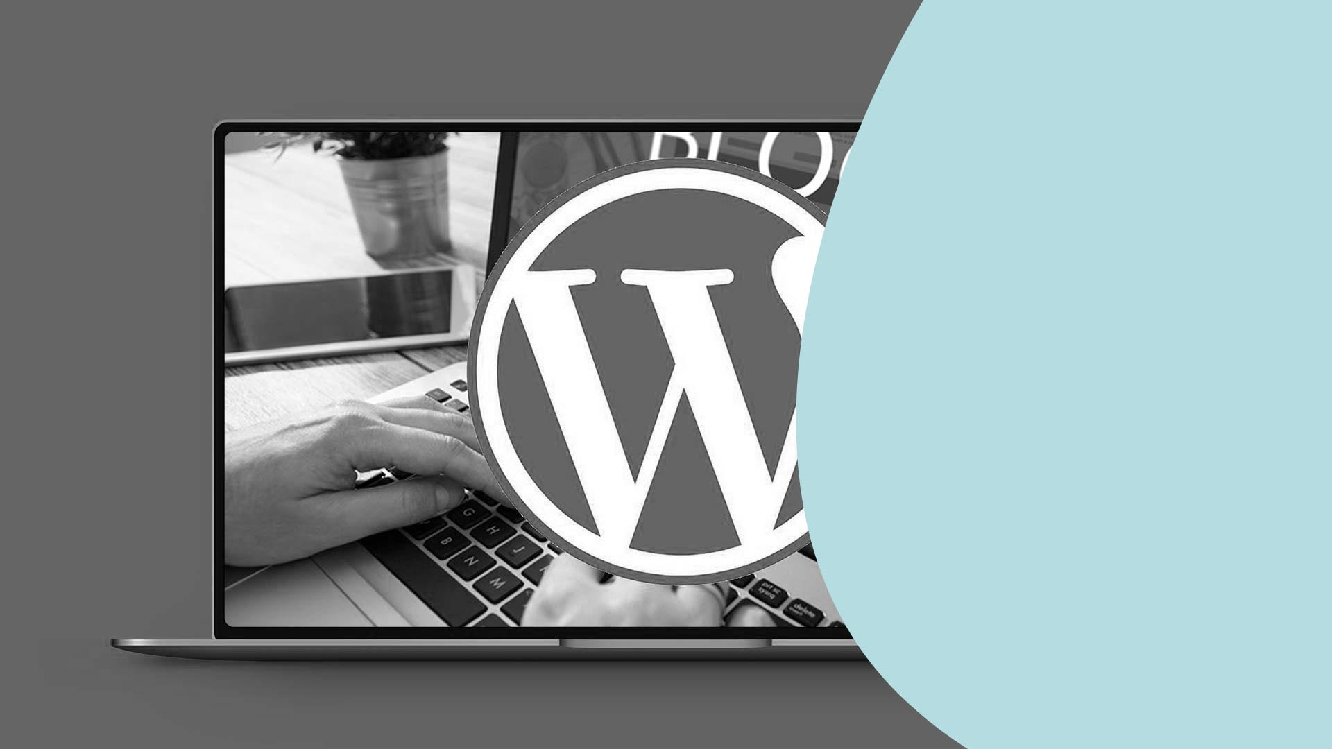 Portátil con logo de WordPress