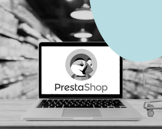 Portátil con logo de PrestaShop
